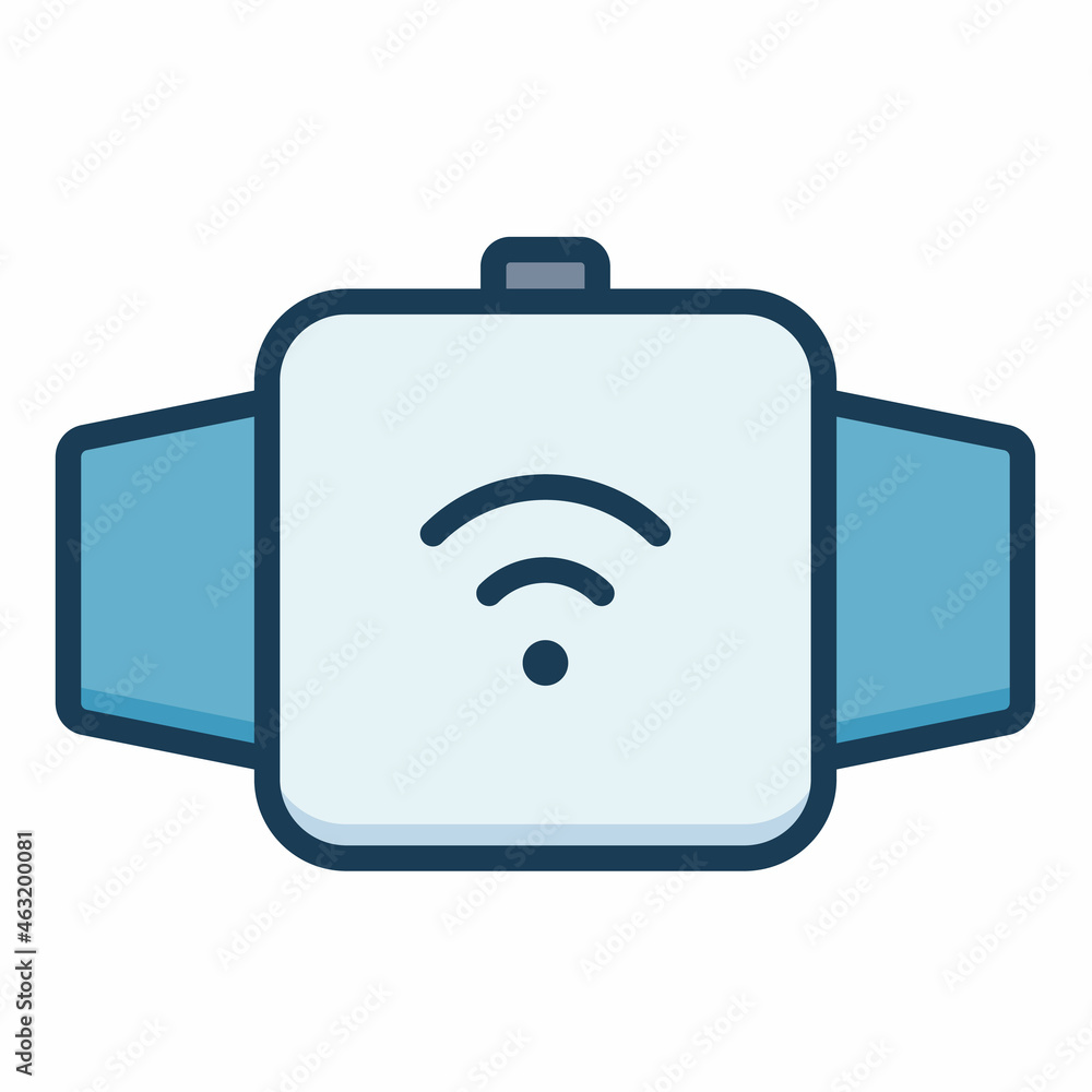 Poster smart watch device single isolated icon with filled line style