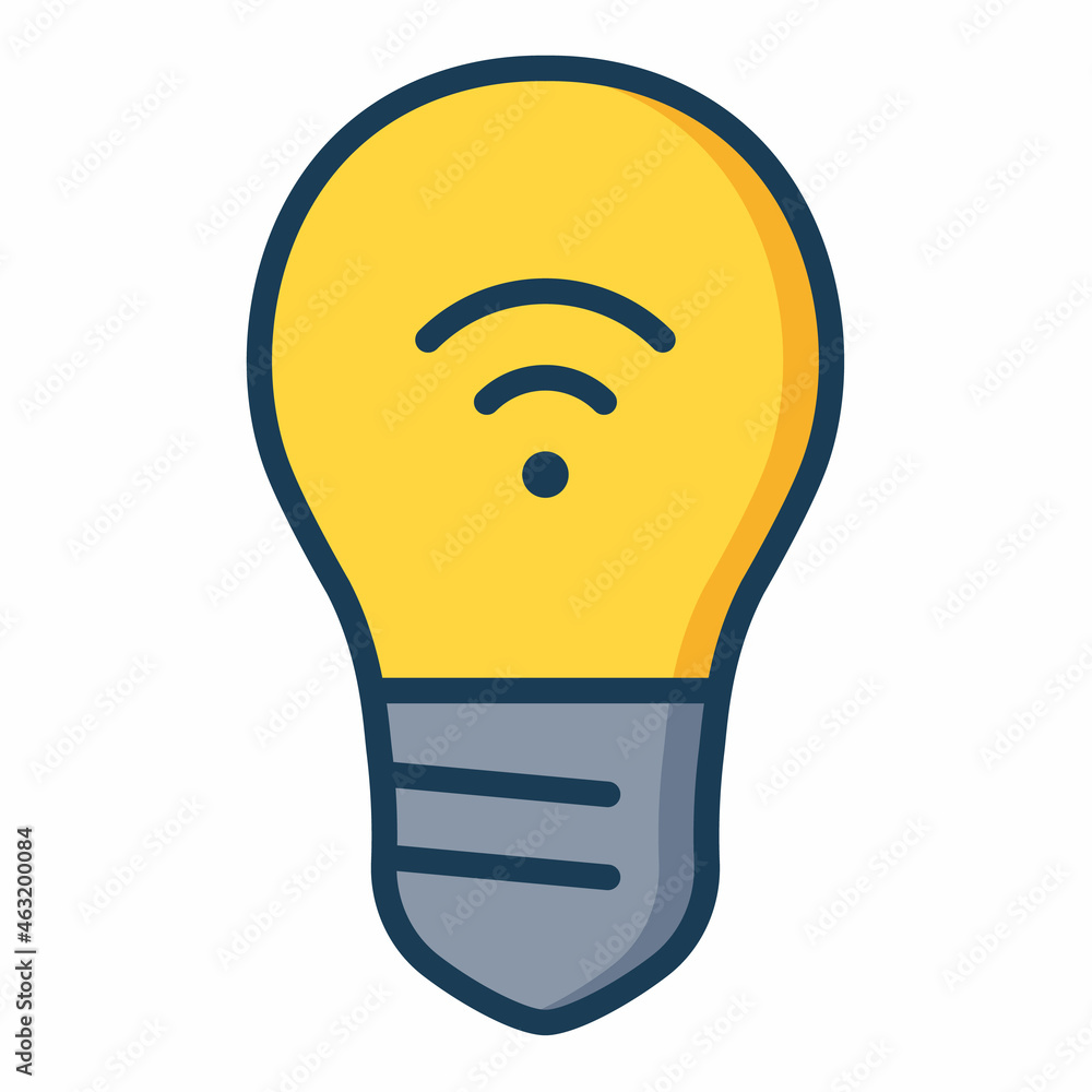 Poster led smart light bulb wireless single isolated icon with filled line style