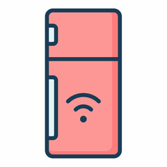 refrigerator smart fridge single isolated icon with filled line style