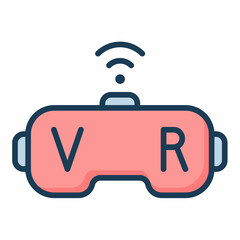 vr virtual glasses single isolated icon with filled line style