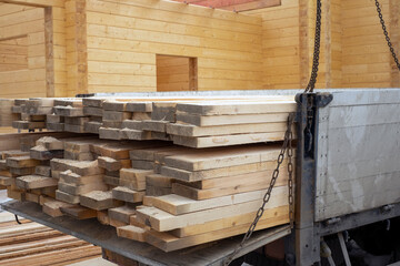 trailer loaded with planks