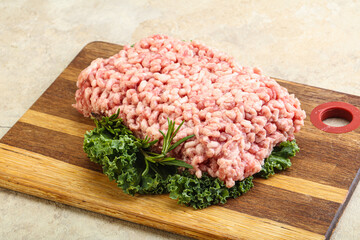 Raw pork minced meat for cooking