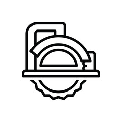 Black line icon for saw