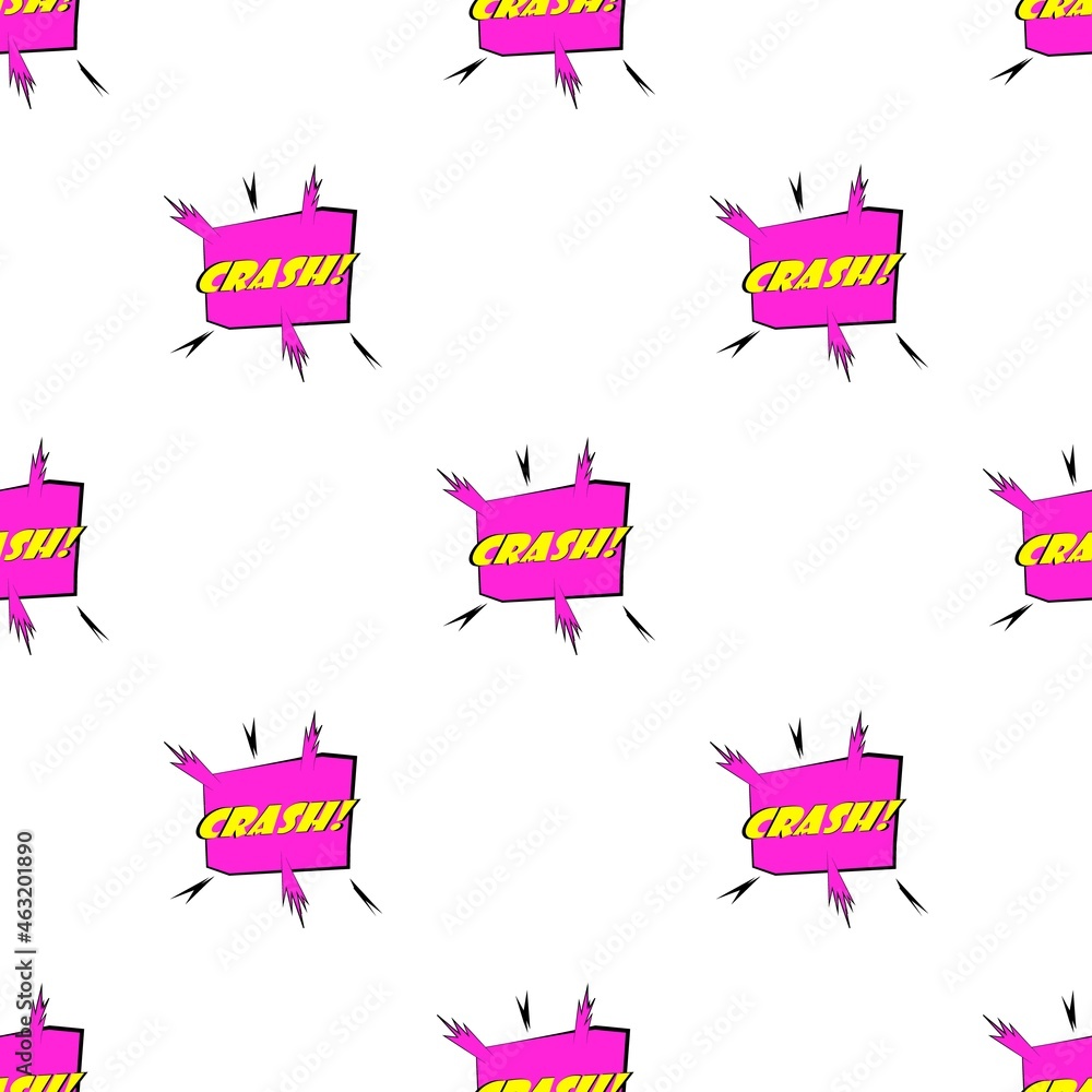 Poster crash, explosion speech bubble pattern seamless background texture repeat wallpaper geometric vector