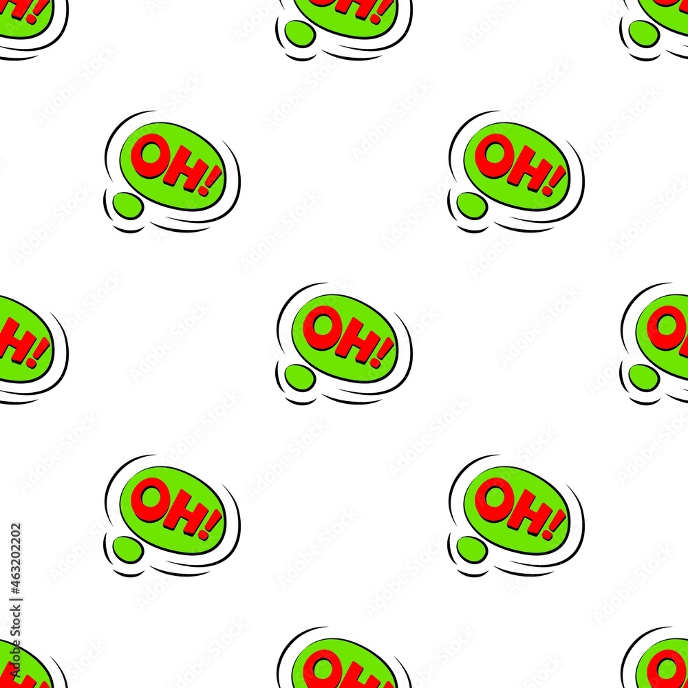 Poster oh sound effect pattern seamless background texture repeat wallpaper geometric vector