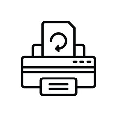 Black line icon for reprints