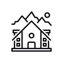 Black line icon for lodge