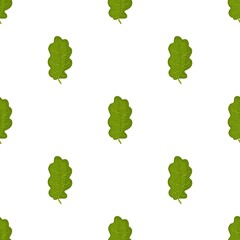 Green oak leaf pattern seamless background texture repeat wallpaper geometric vector