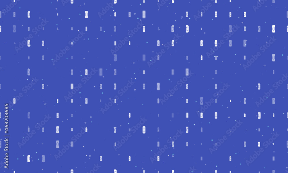 Poster seamless background pattern of evenly spaced white beer can symbols of different sizes and opacity. 