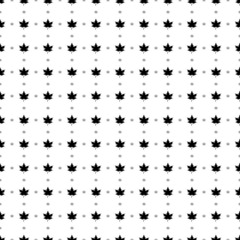 Obraz premium Square seamless background pattern from geometric shapes are different sizes and opacity. The pattern is evenly filled with big black maple leafs. Vector illustration on white background