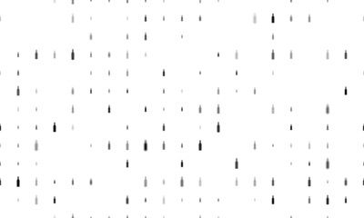 Seamless background pattern of evenly spaced black beer bottle symbols of different sizes and opacity. Vector illustration on white background