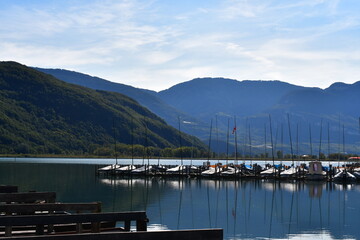 View to Lago di Caldaro mountains behind