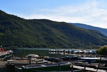 View to Lago di Caldaro mountains behind 