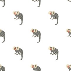 Naklejka premium Small monkey pattern seamless background texture repeat wallpaper geometric vector