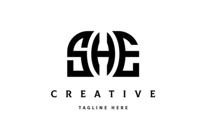 SHE creative three latter logo design	