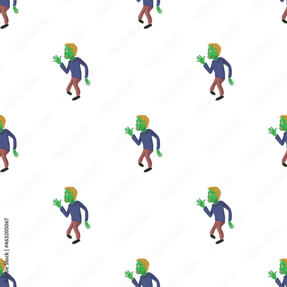 Poster zombie from the side pattern seamless background texture repeat wallpaper geometric vector