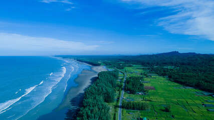 Aerial Photography Panaromic View of Cox's Bazar Sea Beach
