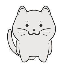 立ち姿の猫　イラスト　かわいい