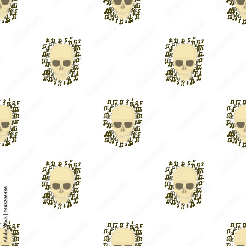Poster skull with notes pattern seamless background texture repeat wallpaper geometric vector