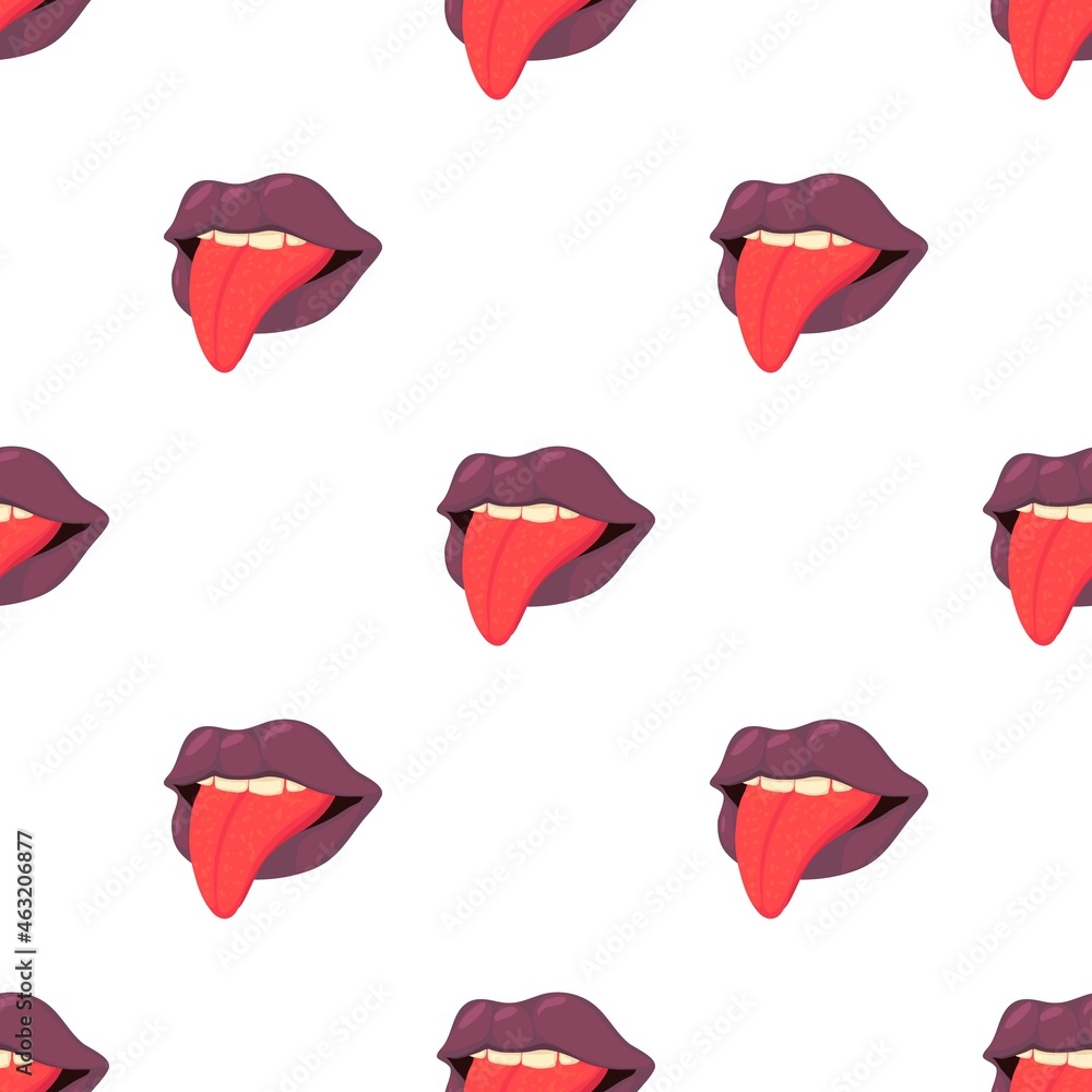 Poster lips with tongue pattern seamless background texture repeat wallpaper geometric vector