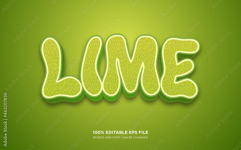 Poster lime 3d editable text style effect