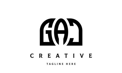 GAJ creative three latter logo design	