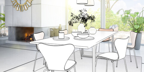 Luxury Villa Interior Design (draft) - panoramic 3d visualization