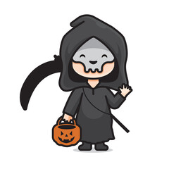 cute halloween costume death vector