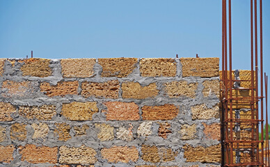 Background with stones from shell rock material
