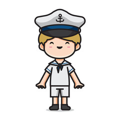 cute men costume sailor vector
