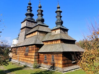 Cerkiew grekokatolicka w Owczarach w Małopolsce, szlak architektury drewnianej - obrazy, fototapety, plakaty