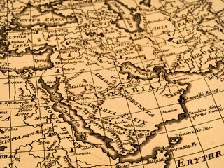 Fototapeta na wymiar アンティークの世界地図　アラビア半島