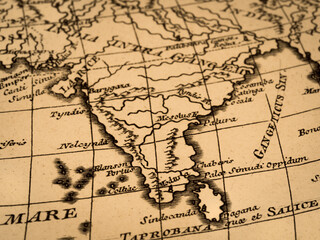 アンティークの世界地図　インド