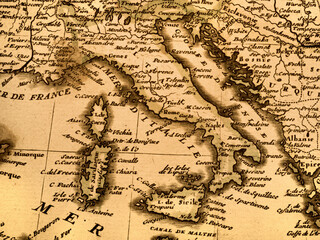 アンティークの世界地図　イタリア
