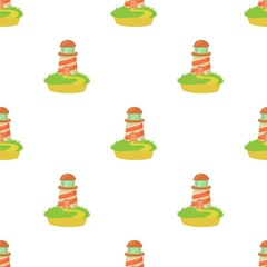 Lighthouse pattern seamless background texture repeat wallpaper geometric vector