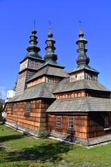 Fototapeta na wymiar Cerkiew grekokatolicka w Owczarach w Małopolsce, szlak architektury drewnianej