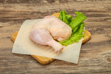 Raw chicken leg for cooking