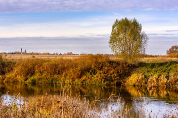 autumn landscape with river