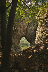 Otliško okno- window cave in mountain of Vipava, Slovenia