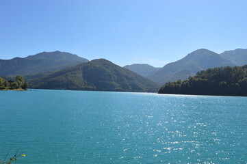 The Lago di Ledro mountains behind