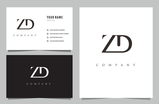 Initial ZD logo and business card