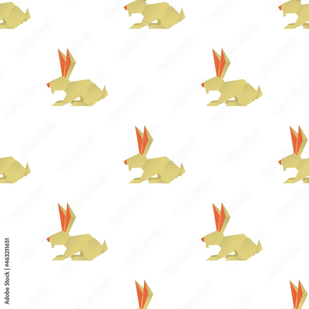 Poster origami rabbit pattern seamless background texture repeat wallpaper geometric vector