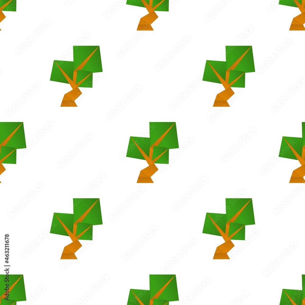 Poster origami tree pattern seamless background texture repeat wallpaper geometric vector