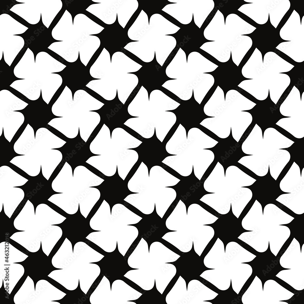 Poster Diagonal spines that repeat and create a pattern. Black thorns and white background in vector.