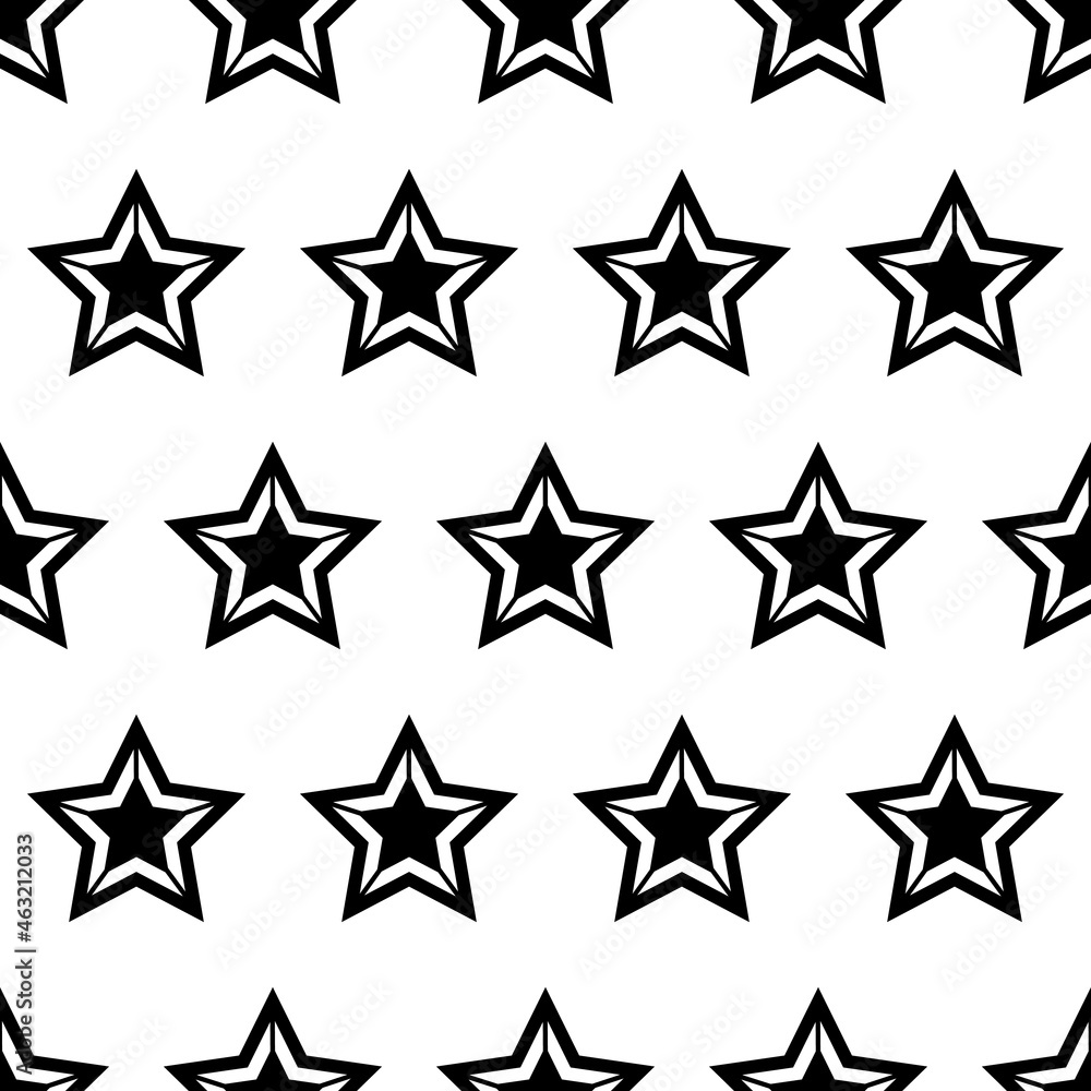 Aufkleber simple black repeating stars. vector pattern with stars in black.