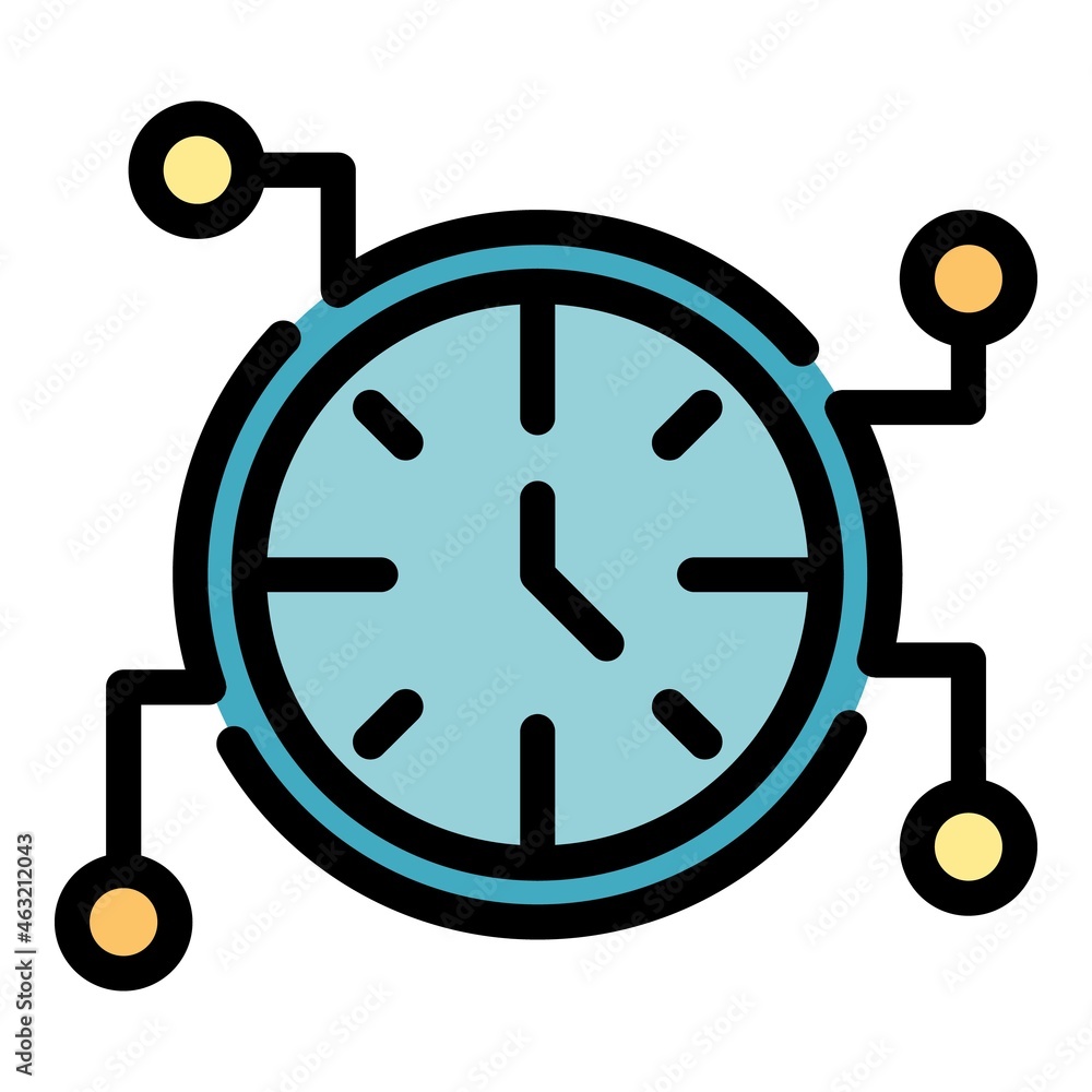 Poster digital alarm clock icon. outline digital alarm clock vector icon color flat isolated
