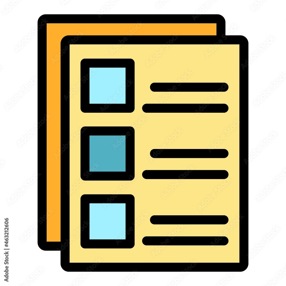 Poster digital documents icon. outline digital documents vector icon color flat isolated