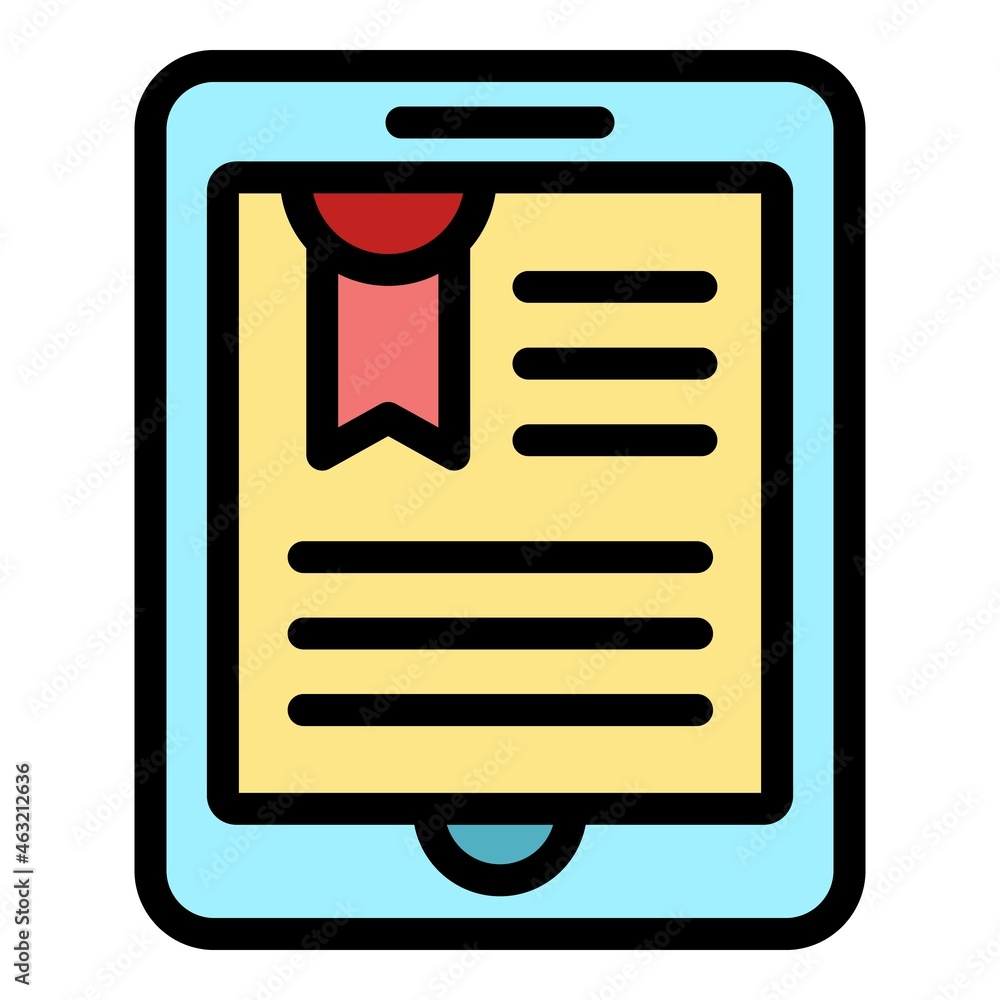 Poster digital file icon. outline digital file vector icon color flat isolated