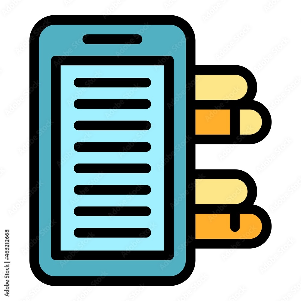 Poster digital information icon. outline digital information vector icon thin line color flat on white