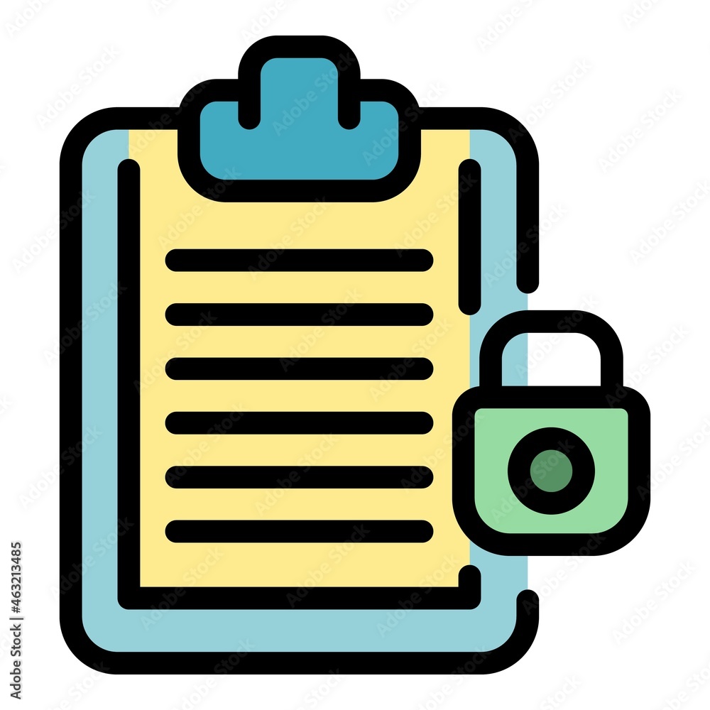 Aufkleber document privacy icon. outline document privacy vector icon color flat isolated
